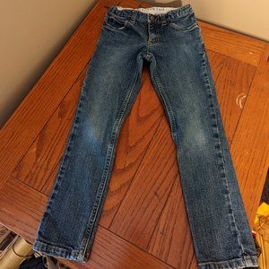 Lands' Ends Unisex Kids 5 Pocket Straight Leg Elastic Waist Denim Jeans sz 6X